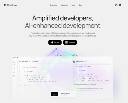 Continue - Amplified developers,
AI-enhanced development